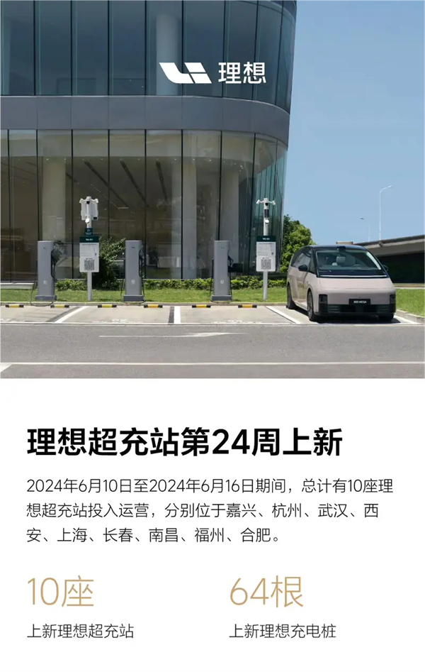 一周新增十座！理想汽車全國已布局448座充電站