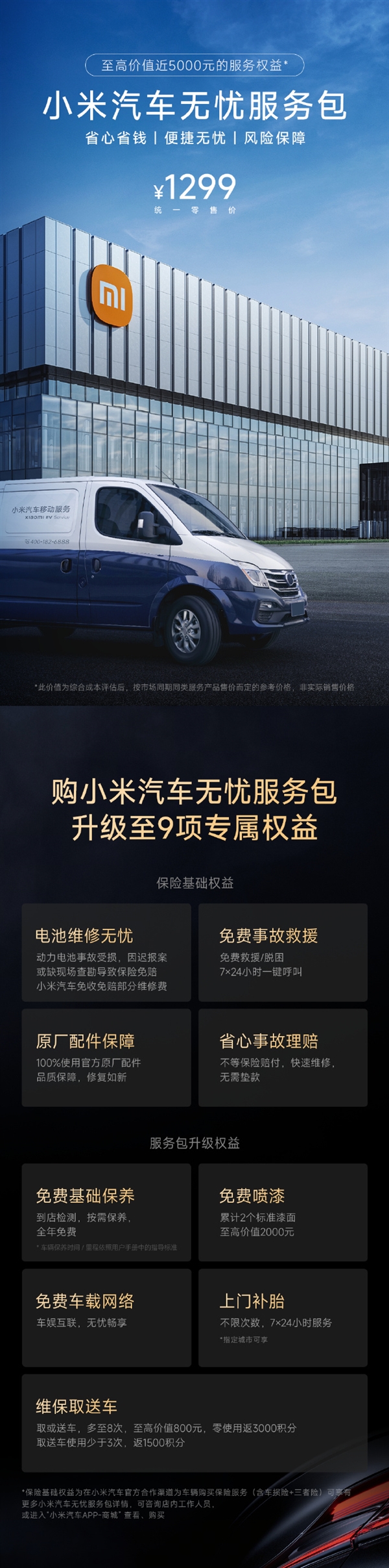 一年1299元！小米SU7無憂服務(wù)包上線：免費(fèi)噴漆/補(bǔ)胎等權(quán)益 價(jià)值近5千