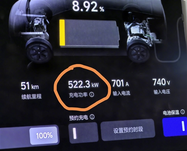 博主實(shí)測理想MEGA充電功率跑到522kW 11分鐘充電75%直呼太爽了