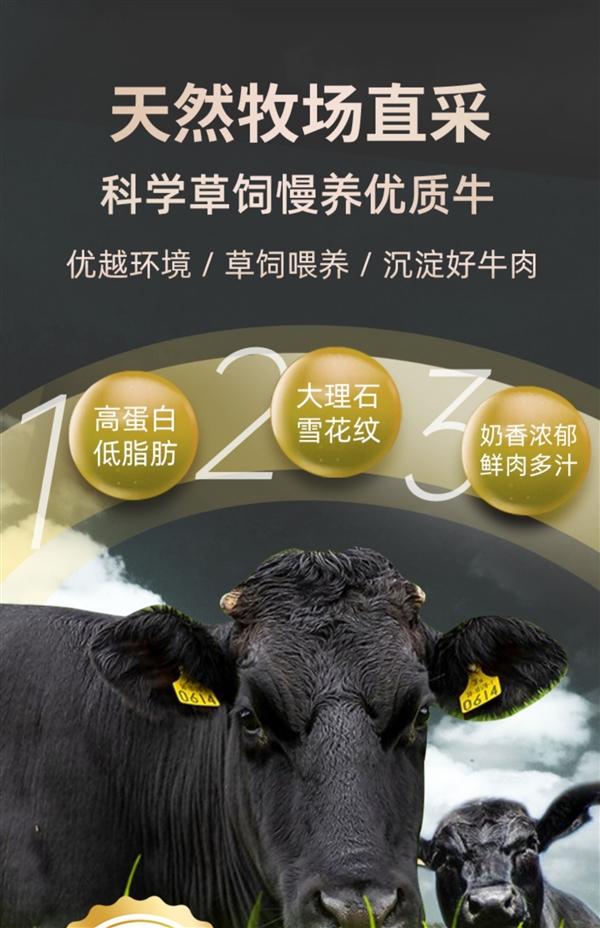 巴西進(jìn)口 牛和正原切牛排129元2.4斤狂促（送醬料、減170元）