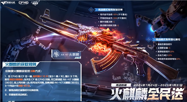 不用888！騰訊《CFHD》火麒麟全民免費(fèi)送：白嫖永久
