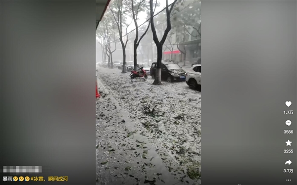 陜西多地遇極端天氣：冰雹像積雪