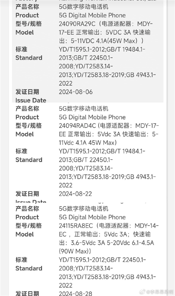 新一代千元神機(jī)！Redmi Note 14系列入網(wǎng)：高支持90W快充