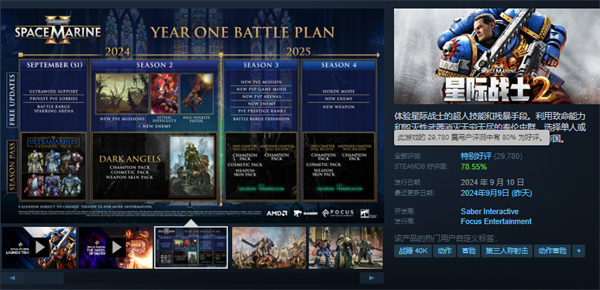 《戰(zhàn)錘 40K：星際戰(zhàn)士 2》steam 發(fā)售