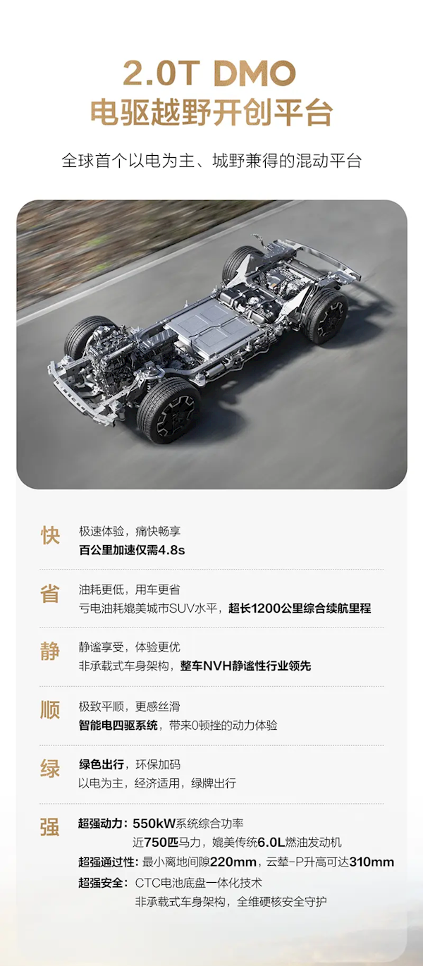2.0T DMO平臺+全功能版云輦-P！方程豹豹8配置首次曝光