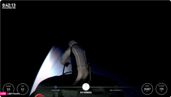 SpaceX開啟人類首次商業(yè)太空行走：美國億萬富翁成功出艙