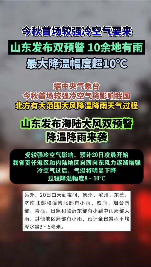 今秋首場(chǎng)較強(qiáng)冷空氣來了：北方局地暴降12℃