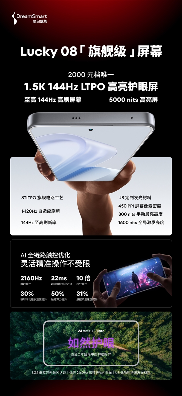 行業(yè)唯一的堅持！魅族Lucky 08星耀白采用白色屏幕面板