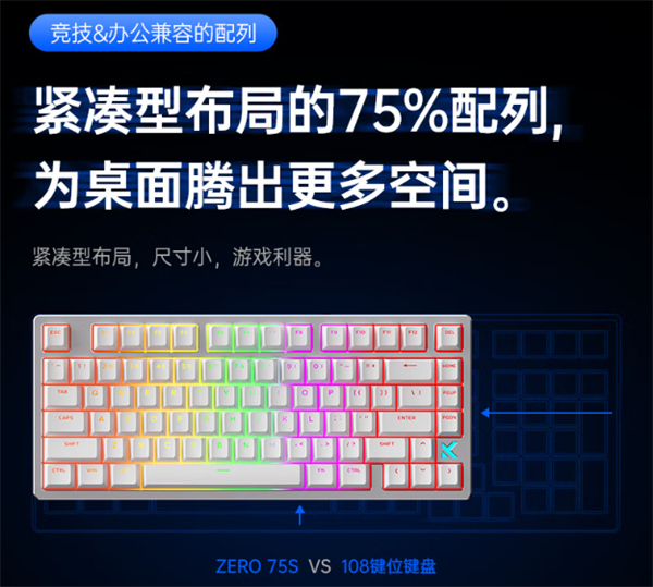 邁從 ZERO 75S 電競(jìng)磁軸鍵盤發(fā)布,首發(fā) 499 元