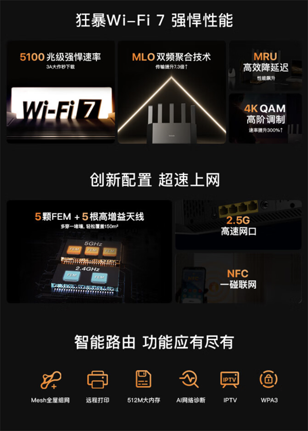 騰達(dá) BE5100 Wi-Fi 7 路由器 10 月 21 日京東首發(fā)