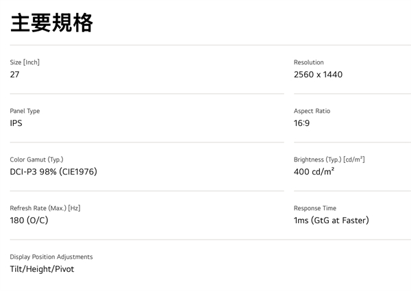 LG 發(fā)布“27GR84Q”27英寸顯示器：2K 240Hz，售價(jià) 2399 元