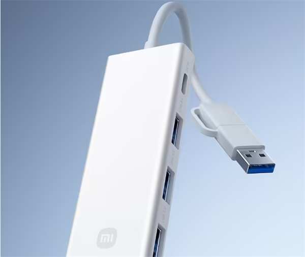 小米四合一雙頭分線器上市：49 元享 4 個 USB 3.0 接口?