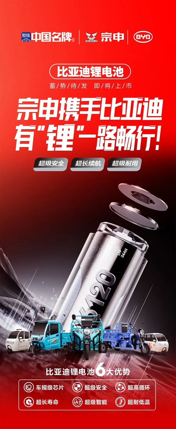 比亞迪鋰電池成香餑餑 宗申也要用：多款電三輪蓄勢待發(fā)