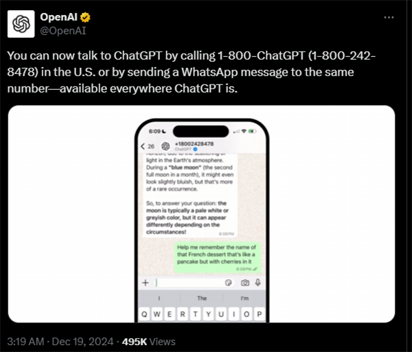 OpenAI又一王炸！ChatGPT可以打電話了：老年機、座機也能用