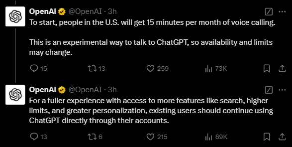 OpenAI又一王炸！ChatGPT可以打電話了：老年機、座機也能用