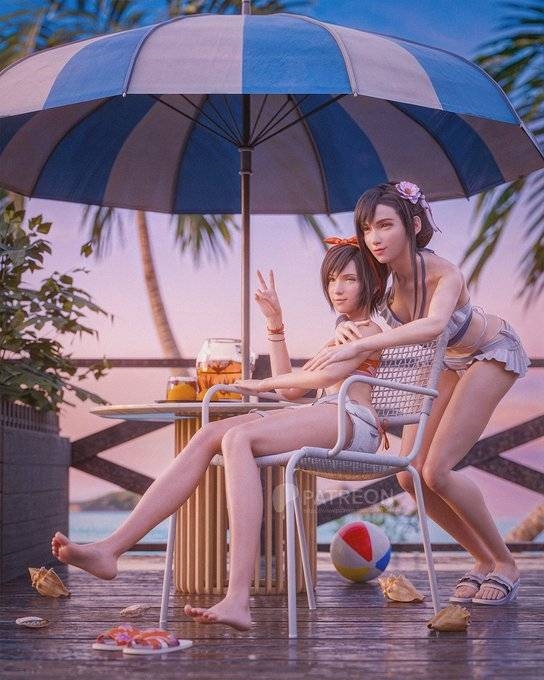3D區(qū)推主分享蒂法、克勞德模型：絕美圣誕造型