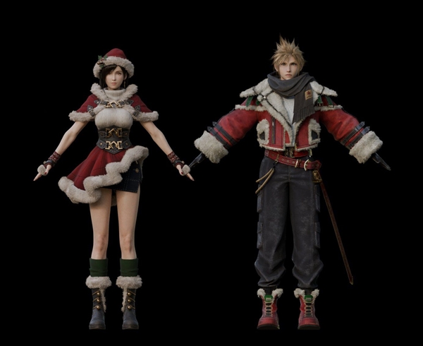 3D區(qū)推主分享蒂法、克勞德模型：絕美圣誕造型