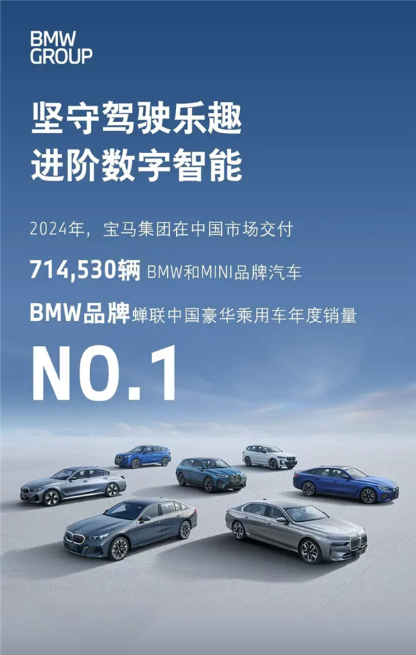 2024年寶馬在華交付714530輛：蟬聯(lián)中國(guó)豪華乘用車(chē)年度銷(xiāo)冠！
