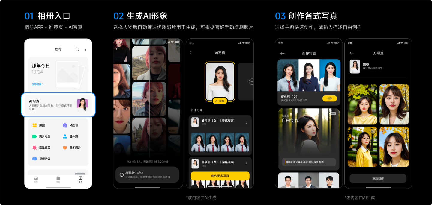 小米相冊「AI 寫真」功能今起正式下線，“生成形象”費用原路返還