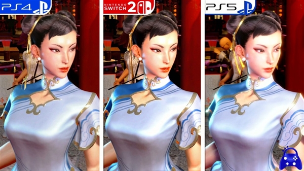 《街頭霸王6》PS4、Switch 2、PS5畫面對比