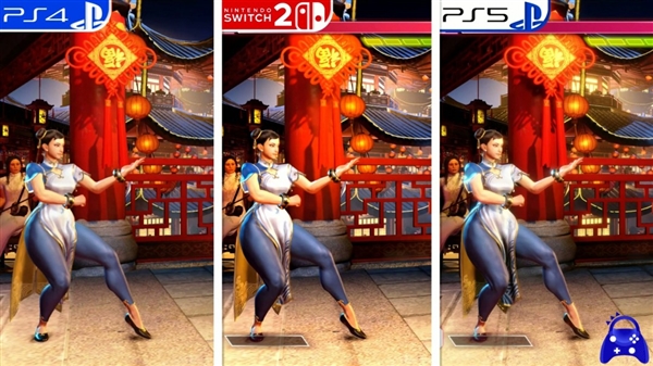 《街頭霸王6》PS4、Switch 2、PS5畫面對比